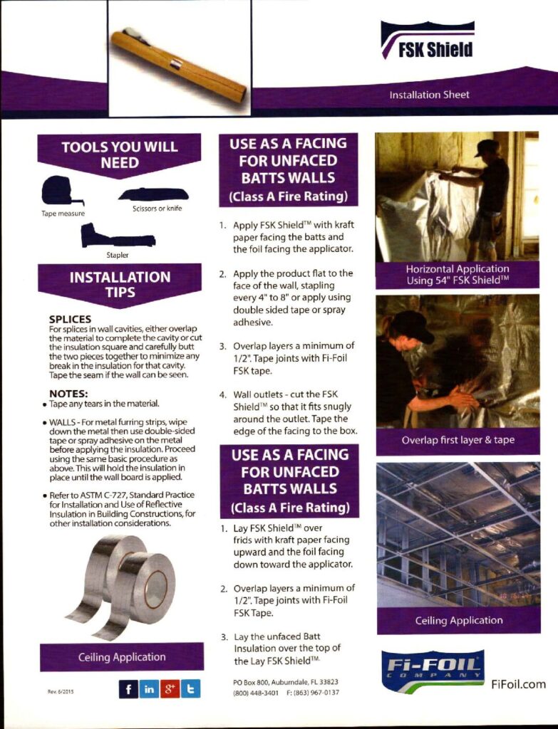 FSK Shield™ Installation Sheet