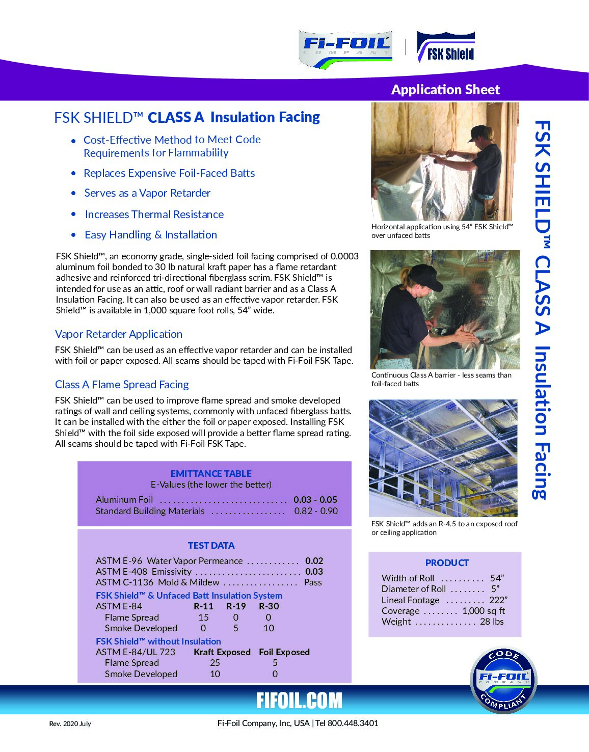 FSK Application Sheet Rev 2020 July FSK Shield™ Application Sheet