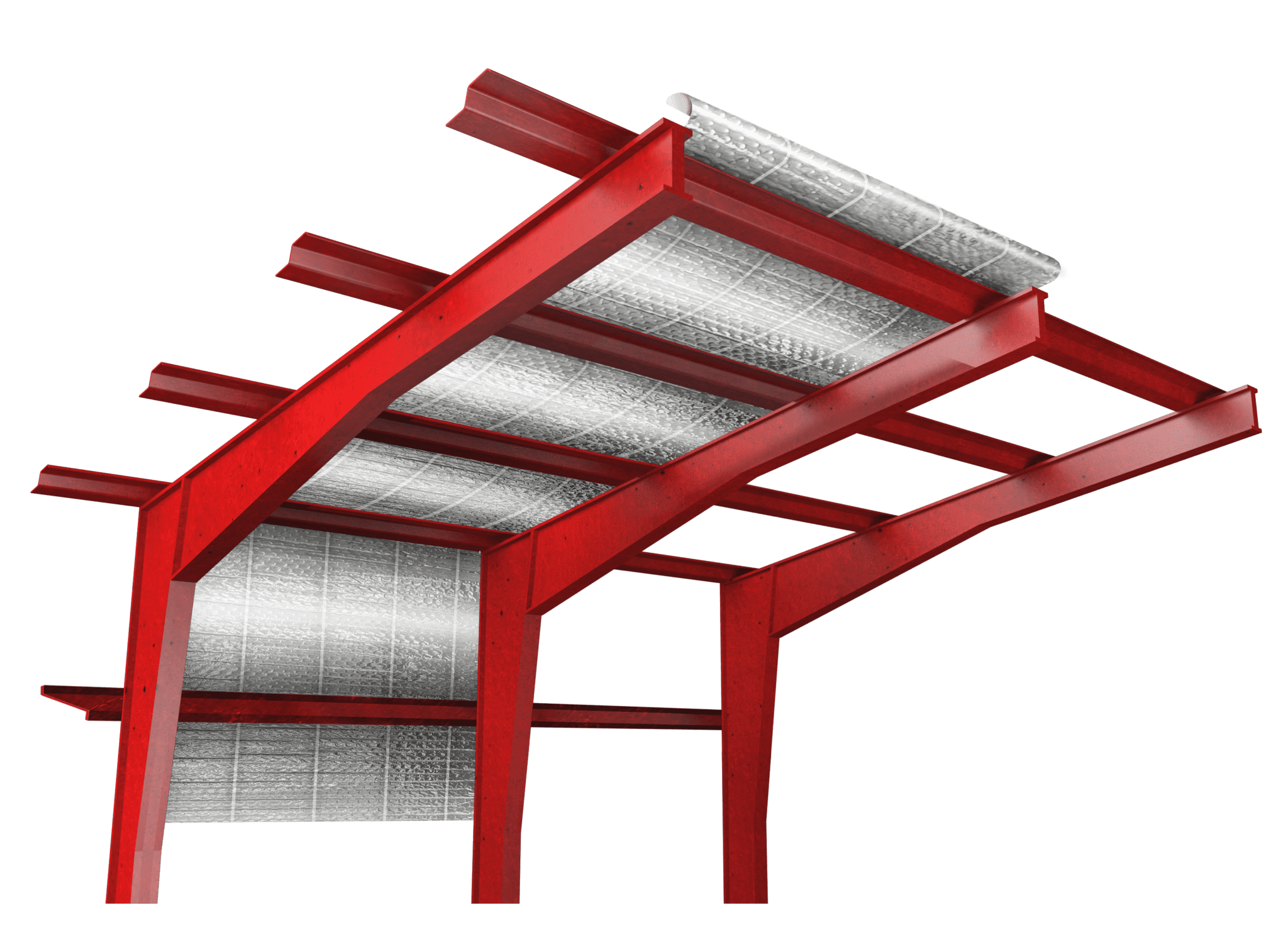 metal building reflective bubble insulation assembly