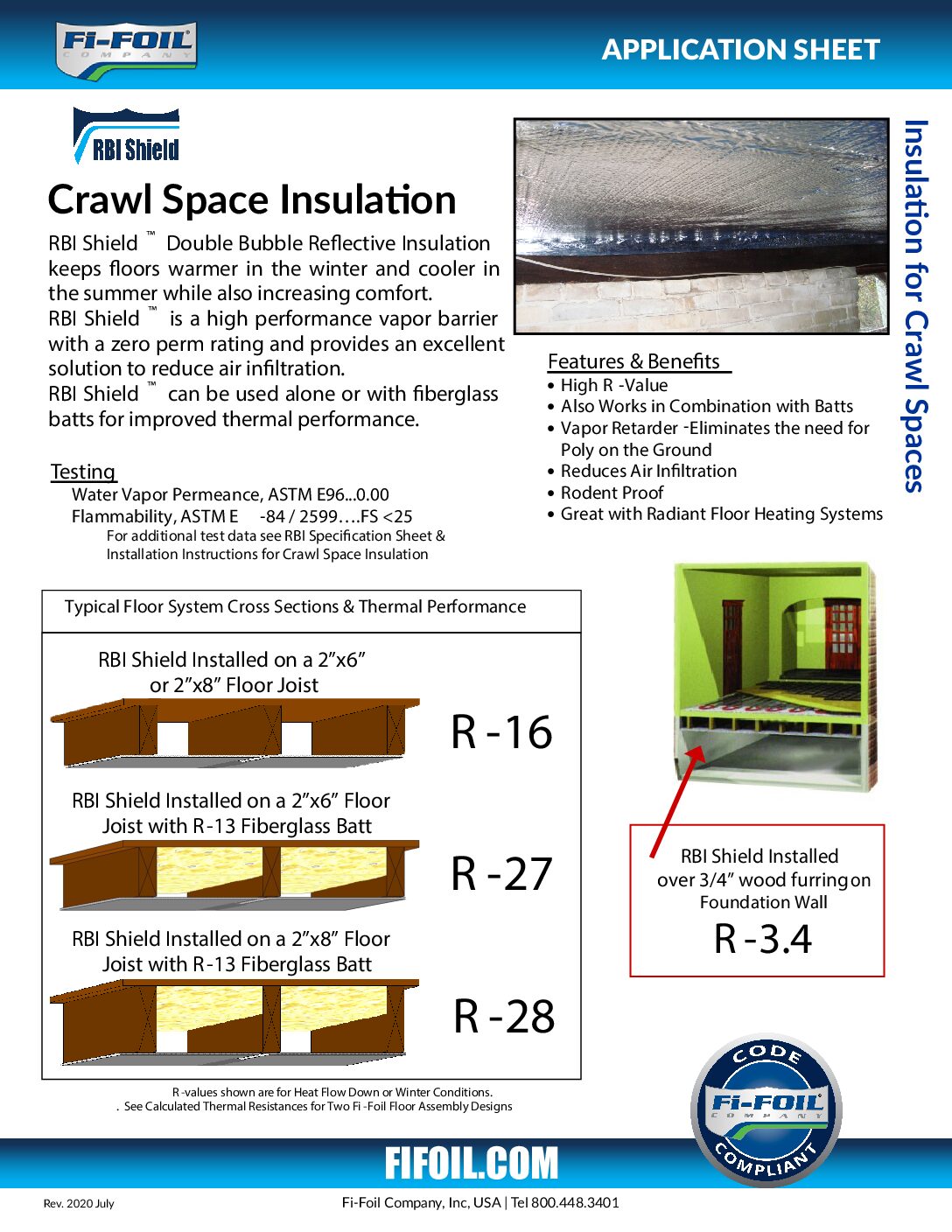 RBI Application Sheet_Crawl Space RBI Shield™ Application Sheet – Crawl Space