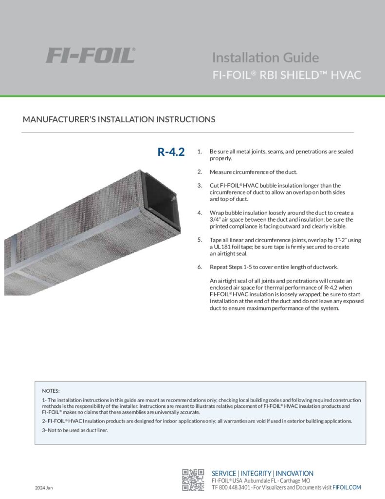 RBI Shield™ HVAC Installation Sheet
