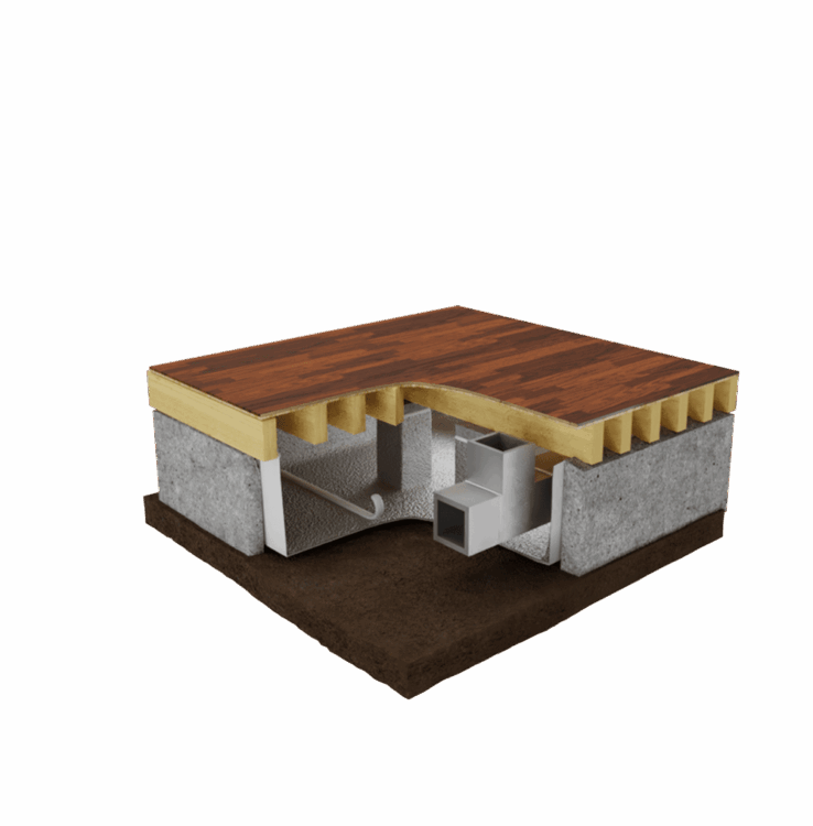 crawl-space-insulation-assembled-drawing reflective crawl space insulation assembly view