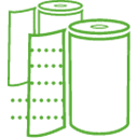 insulation roll icon showing perforated edges