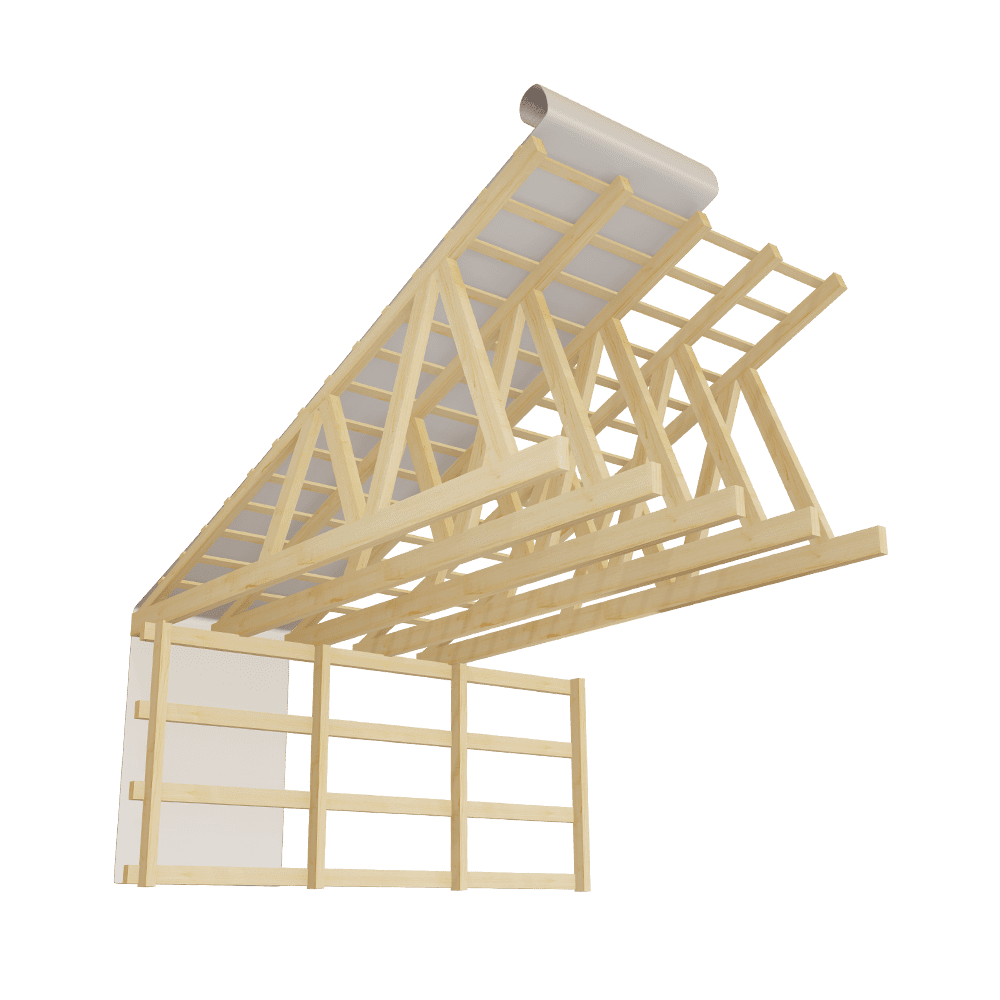 post frame reflective insulation assembled view