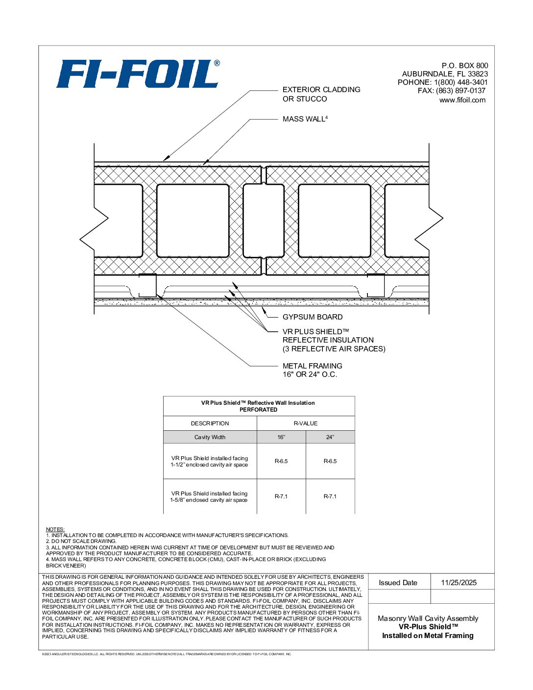 Mass Wall with VR Plus Shield™ on Metal Framing [PDF]