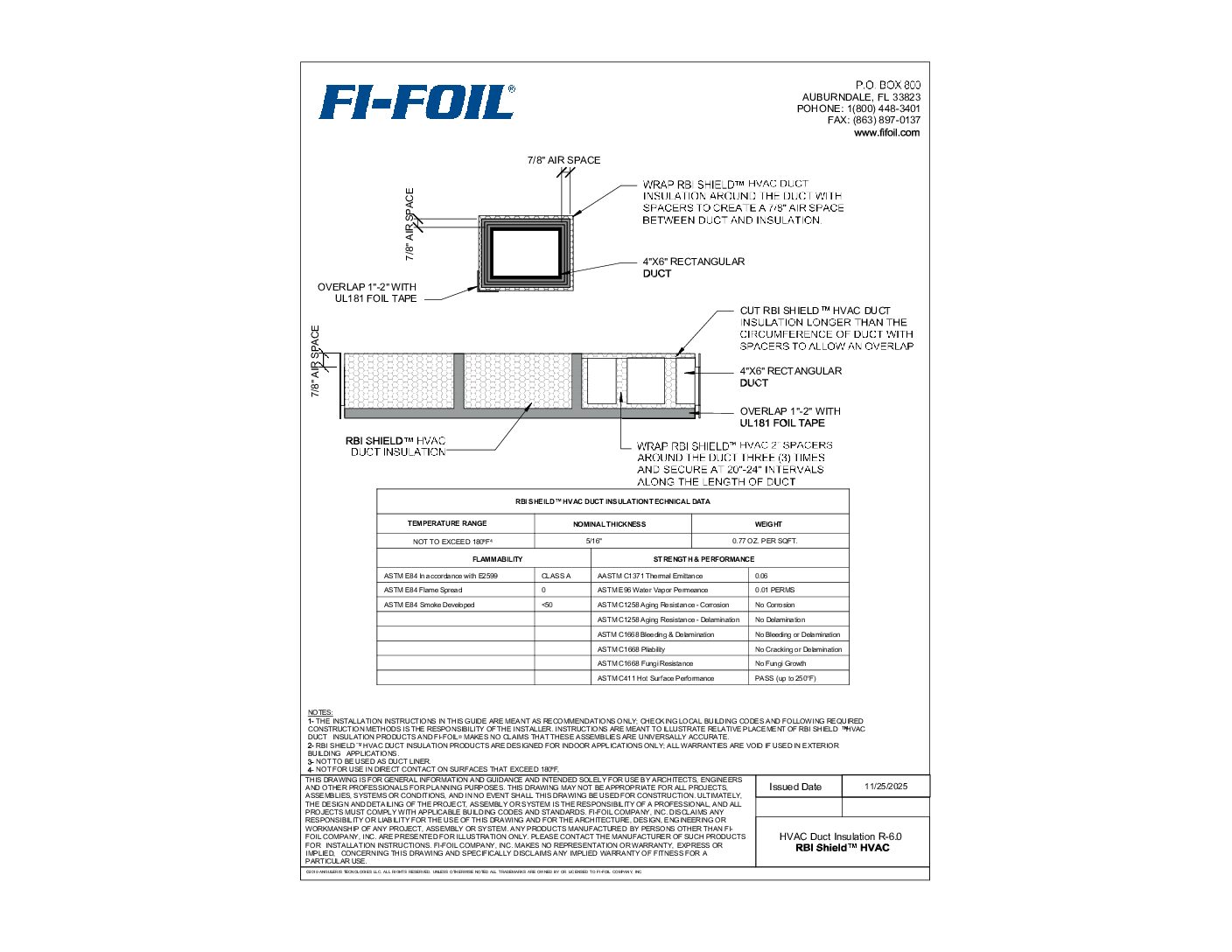 FI-FOIL-HVAC-with-RBI Shield-Duct-Insulation-Wrap-R-6.0-11.25.2025 RBI Shield™ HVAC Duct Insulation Wrap – R-6.0