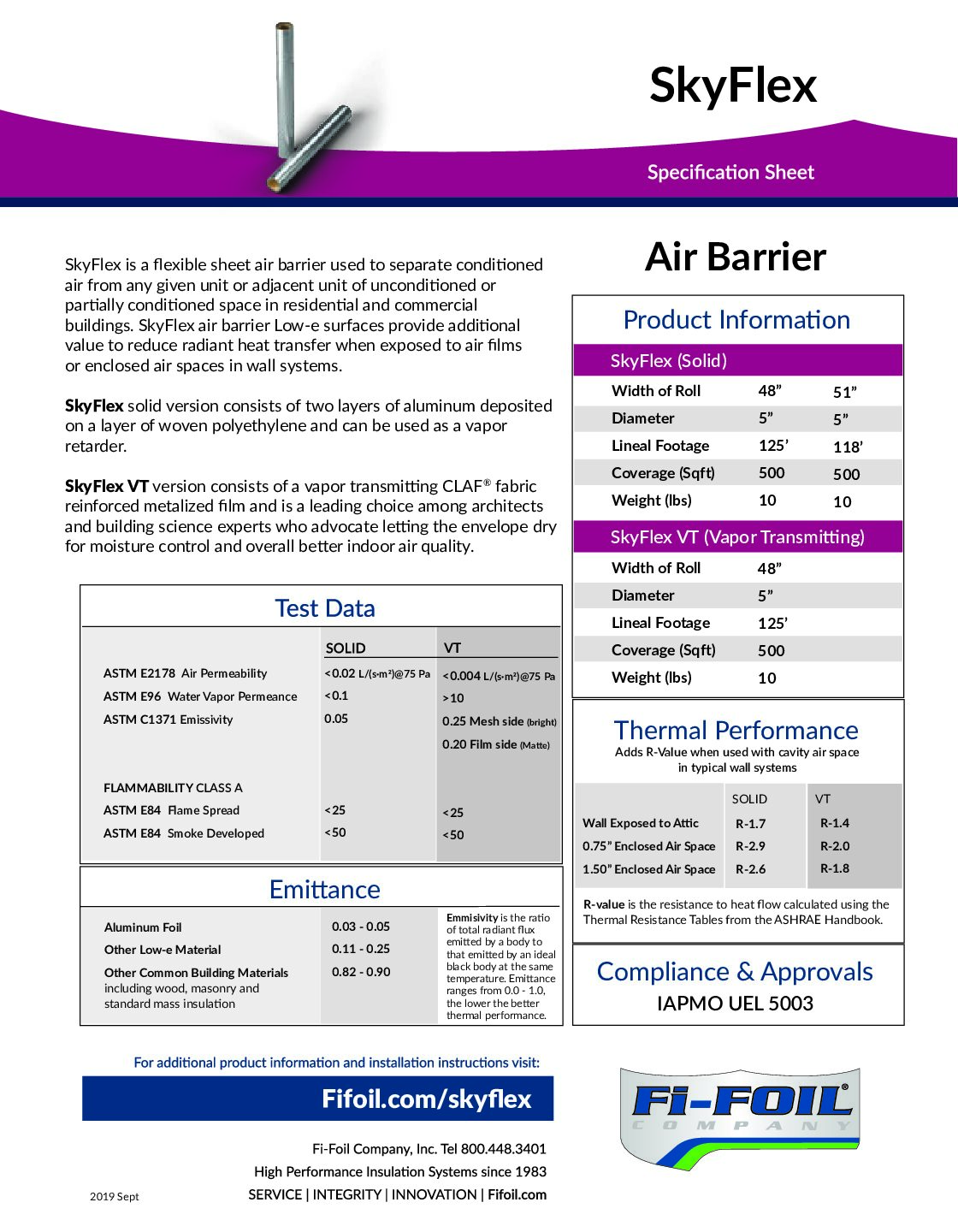Skyflex-Specification-Sheet Skyflex™ Specification Sheet